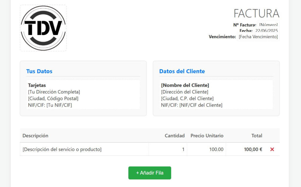 Generador de Facturas Online