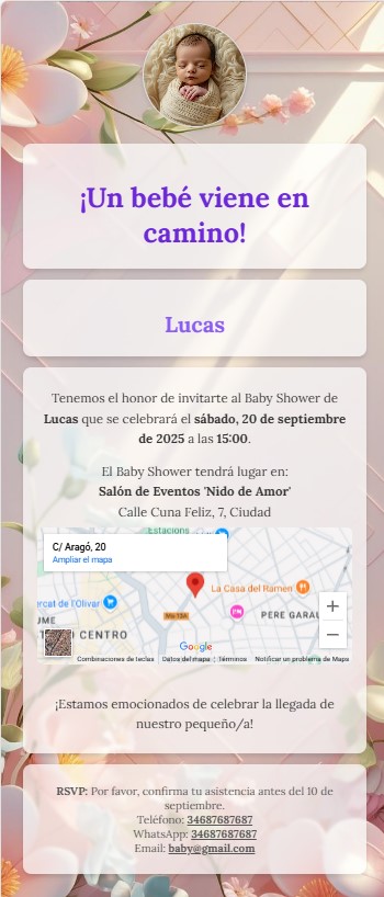 Invitación de Baby Shower digital adorable para Tarjetas Digitales de Invitación a Eventos
