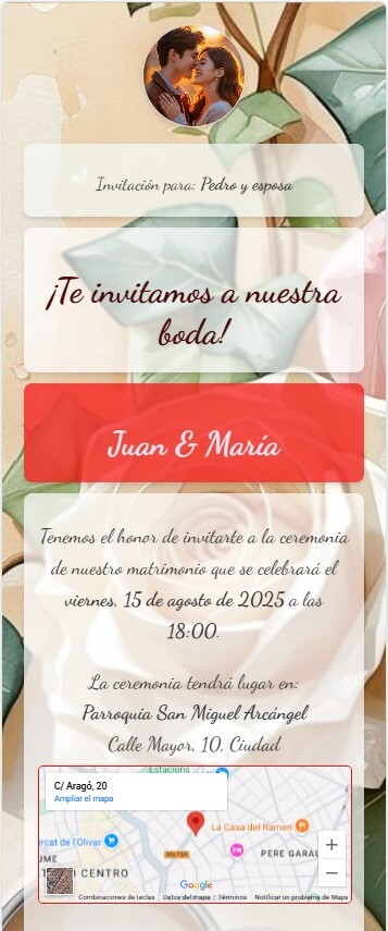 Invitación de boda digital elegante para Tarjetas Digitales de Invitación a Eventos