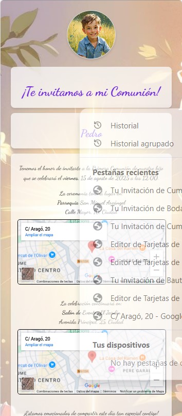 Invitación de bautizo o comunión digital tierna para Tarjetas Digitales de Invitación a Eventos