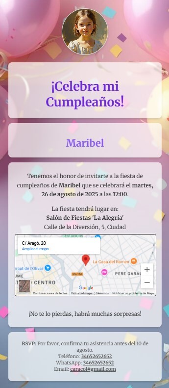 Invitación de cumpleaños digital divertida para Tarjetas Digitales de Invitación a Eventos